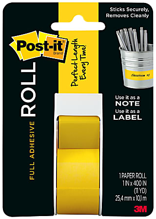 Post-it® Full Adhesive Roll, 2650-Y, 1" x 400", Yellow