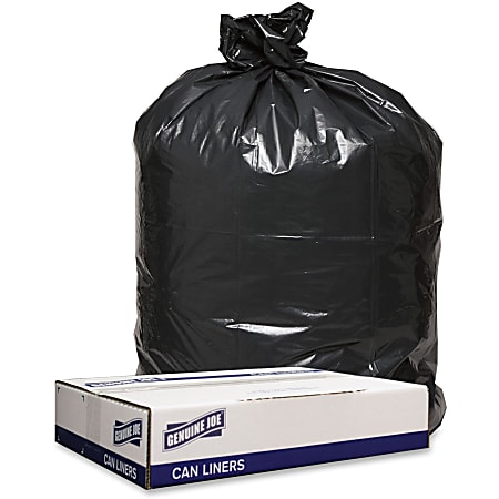 Genuine Joe Low Density Black Can Liners - 56 gal Capacity - 43 Genuine Joe Low Density Black Can Liners - 56 gal Capacity - 43
