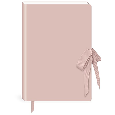 Lady Jayne Vegan Leather Softcover Journal With Grosgrain Bow, 5-7/8" x 8-1/4", Ruled, 160 Pages, Blush