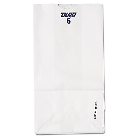 General Paper Grocery Bags, #6, 35 Lb, 11 1/16"H x 6"W x 3 5/8"D, White, Pack Of 500 Bags