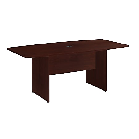 Bush Business Furniture 72"W x 36"D Boat Shaped Conference Table with Wood Base, Harvest Cherry, Premium Installation