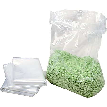 HSM Shredder Bags For Classic 108, Securio B24/AF150/AF300, 13 Gallons, Clear, Carton Of 100 Bags