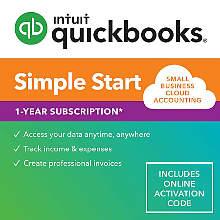 QuickBooks Online Simple Start 2023 1-Year Subscription