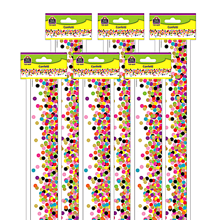  Bulletin Board Borders Rainbow Confetti Straight