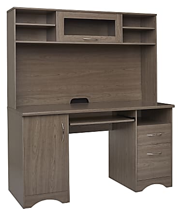 Realspace Pelingo 56 W Computer Desk With Hutch Gray Office Depot