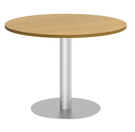 Bush Business Furniture Conference Table Kit, Round, Metal Disc Base, 42"W, Modern Cherry, Standard Delivery