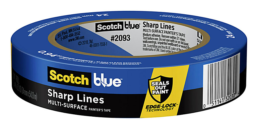 Scotch® Blue™ Painter's Tape Advanced Multi-Surface, 3" Core, 1" x 60 Yd.