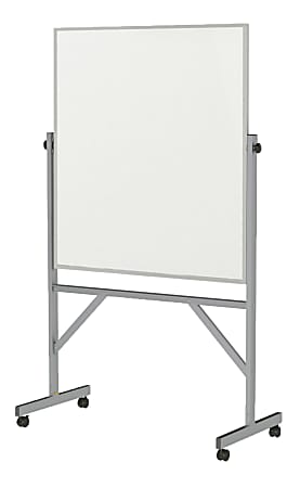 Ghent Reversible Magnetic Dry-Erase Whiteboard, 36" x 48", Aluminum Frame With Silver Finish