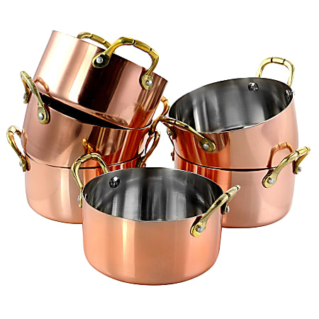 Gibson Home Rembrandt Mini Dutch Ovens, Copper, Set Of 6 Ovens