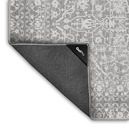 GelPro Nevermove Bella Area Rug 96 x 120 Gray - Office Depot