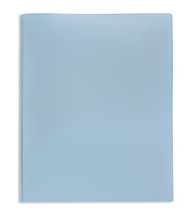 Office Depot® 2-Pocket School-Grade Poly Folder With Prongs, Letter Size, Light Blue