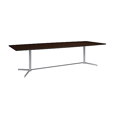 Bush Business Furniture 120-inch Office Conference Table with Metal Base, Mocha Cherry/Silver, Standard Delivery