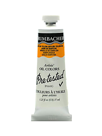 Grumbacher P060 Pre-Tested Artists' Oil Colors, 1.25 Oz, Diarylide Yellow, Pack Of 2