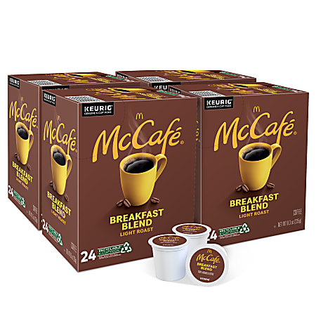 McCafe® Breakfast Blend Coffee, K-Cups, Box Of 24 Pods, Case Of 4 Boxes