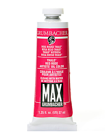 Grumbacher Max Water Miscible Oil Colors, 1.25 Oz, Thalo Red Rose