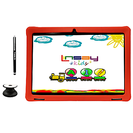 Linsay F10IPS Tablet, 10.1" Screen, 2GB Memory, 64GB Storage, Android 13, Kids Red