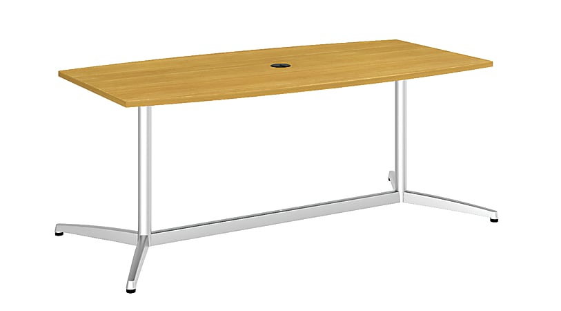 Bush Business Furniture Conference Table Kit, Boat-Shaped, Metal Base, 72"D x 36"W, Modern Cherry, Premium Installation
