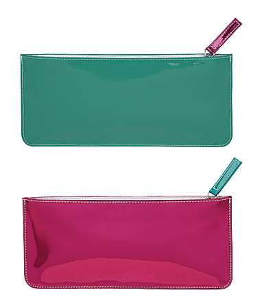Divoga® Metallic Pop Pencil Pouch, Pink/Teal