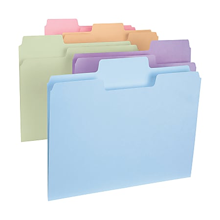 Smead® SuperTab® File Folders, Letter Size, 1/3 Cut, Assorted Colors, Pack Of 24