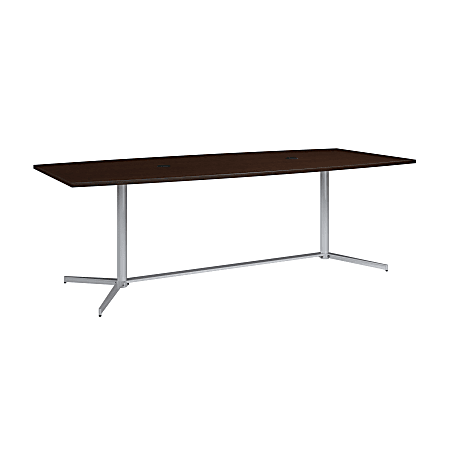 Bush Business Furniture 96-inch Office Conference Table with Metal Base, Mocha Cherry/Silver, Standard Delivery