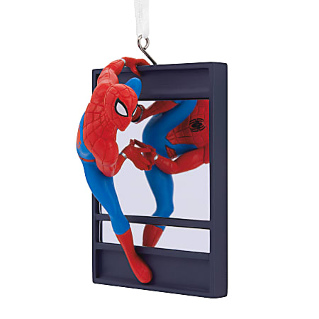Hallmark Spider-Man Window Ornament, 3-1/4”H x 2-1/4”W x 1-1/2”D, Multicolor