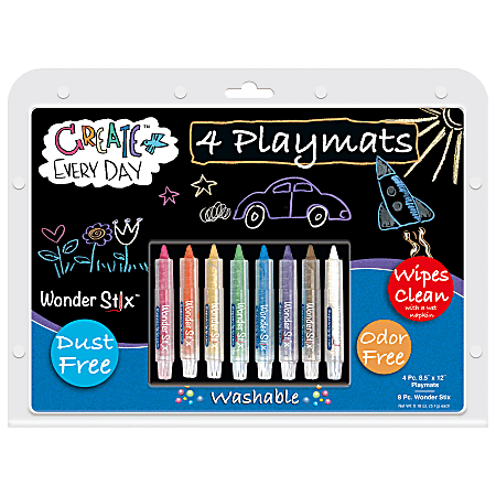 Wonder Stix Blackboard Playmat Kits, 8-1/2" x 12",