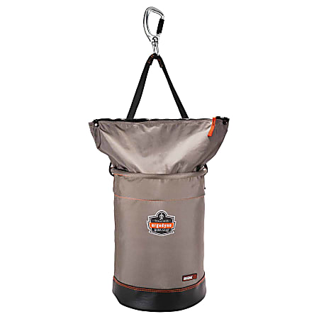 Ergodyne Arsenal 5974 Nylon Hoist Bucket With Carabiner, Large, 17"H x 12"W x 12"D, Gray