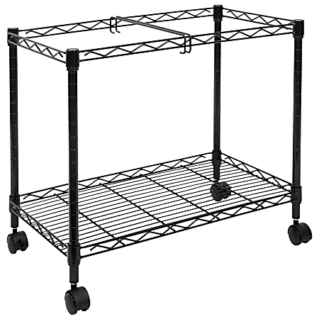 Mount-It! MI-7858 Rolling File Cart With Folder Rack, Black