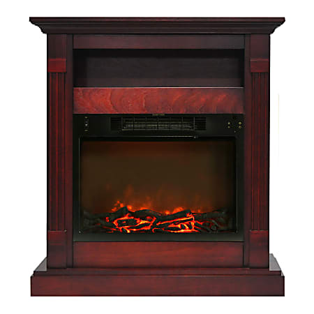 Cambridge Sienna Fireplace Mantel with Electronic Fireplace Insert - Indoor - Freestanding - Cherry