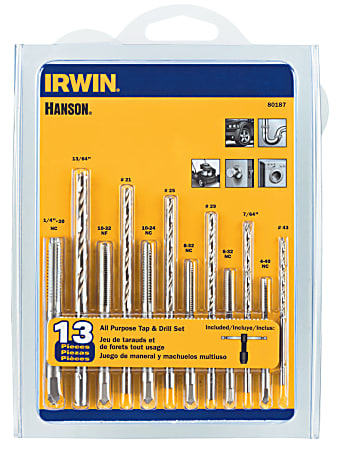 IRWIN High-Carbon Steel Tap and Drill Bit Set, 13 Piece