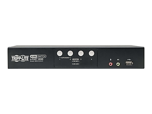 Tripp Lite 4-Port HDMI/USB KVM Switch with Audio/Video and USB Peripheral Sharing - KVM/audio/USB switch - 4x KVM/audio/USB - 1 local user - desktop