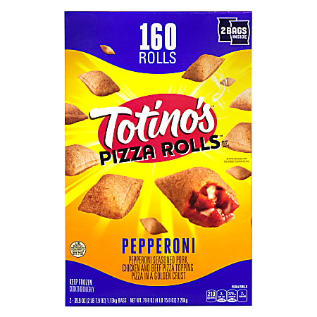 Totino's Pepperoni Pizza Rolls, 79.68 Oz, Box Of 160 Pizza Rolls