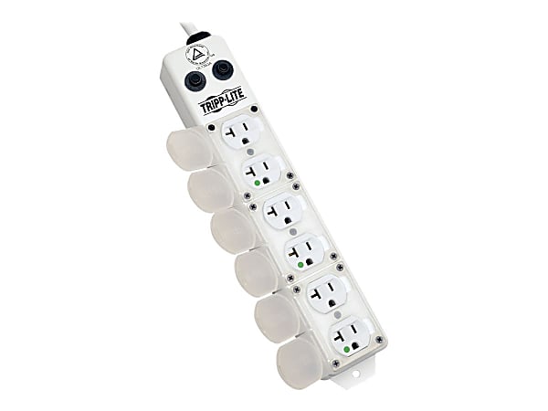 Tripp Lite Safe-IT UL 1363A Medical-Grade Power Strip for Patient-Care Vicinity 6x 20A Hospital-Grade Outlets Safety Covers 7 ft. Cord