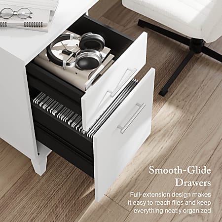 Bush Home Somerset 72W Office Desk with Drawers White Standard