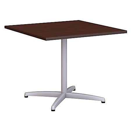 Bush Business Furniture 36"W Square Conference Table with Metal X Base, Harvest Cherry, Standard Delivery