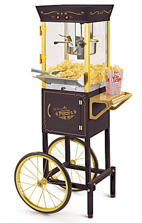 Nostalgia CCP510BK Vintage Popcorn Cart 8-Ounce Black