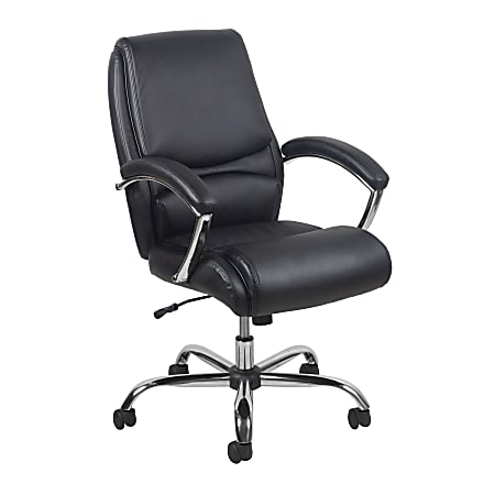 OFM Essentials Ergonomic Bonded Leather High-Back Chair, Black