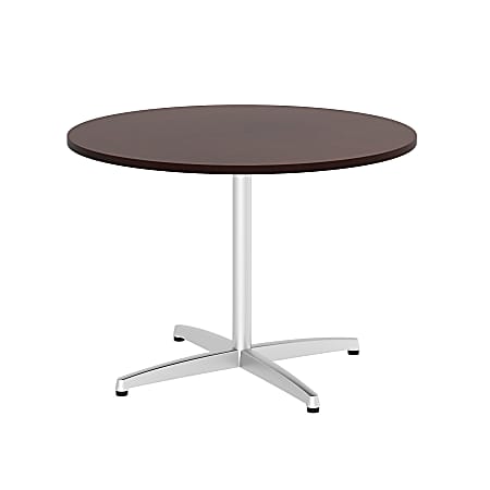 Bush Business Furniture 42"W Round Conference Table with Metal X Base, Harvest Cherry, Premium Installation