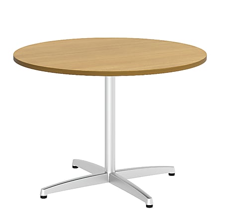 Bush Business Furniture Conference Table Kit, Round, Metal X Base, 42"W, Modern Cherry, Standard Delivery