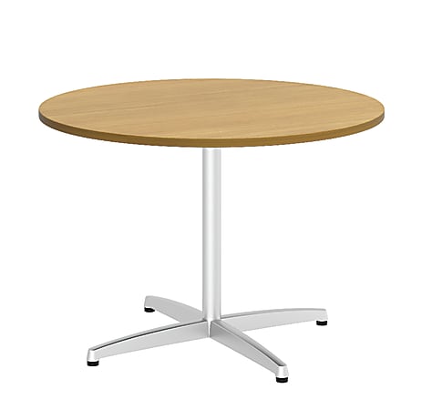 Bush Business Furniture Conference Table Kit, Round, Metal X Base, 42"W, Modern Cherry, Premium Installation