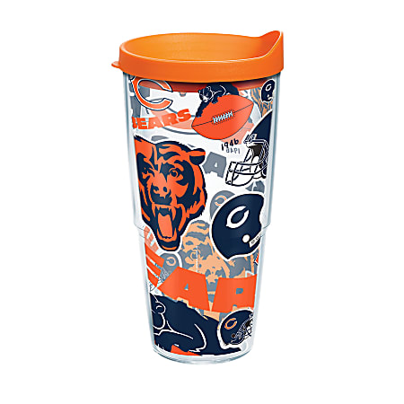 Tervis NFL All-Over Tumbler With Lid, 24 Oz, Chicago Bears