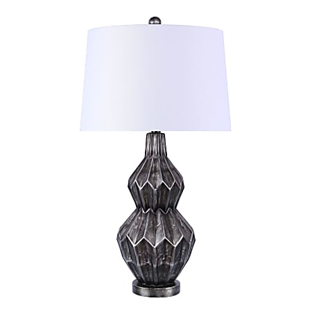 LumiSource Astro Contemporary Table Lamp, 31-1/2”H, White Shade/Black & Silver Base
