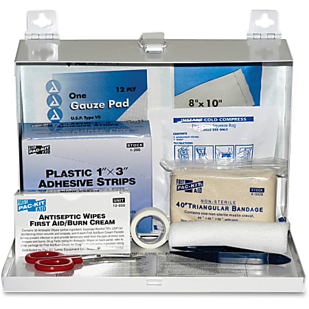 Pac-Kit Safety Equipment 25-person First Aid Kit - 159 x Piece(s) For 25 x Individual(s) - 7" Height x 9.8" Width x 2.5" Depth - Steel Case - 1 Kit