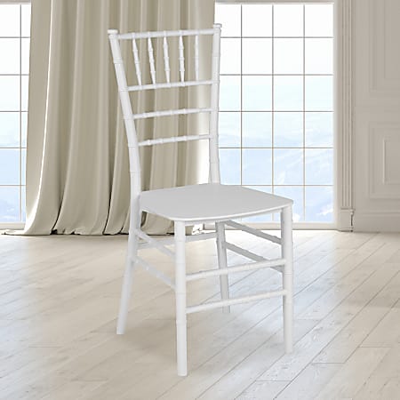 Flash Furniture HERCULES Series Resin Stackable Chiavari Chair, White