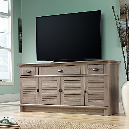 Sauder Harbor View Credenza For 70 Televisions Salt Oak - Office Depot