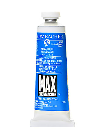 Grumbacher Max Water Miscible Oil Colors, 1.25 Oz, Cerulean Blue