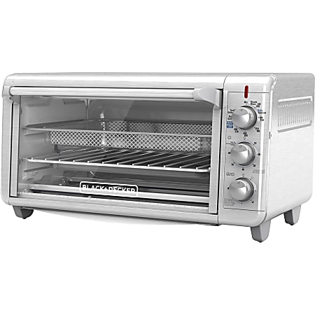 Black & Decker Extra Wide Crisp 'N Bake Air Fry Toaster Oven - 1500 W - Toast, Convection, Bake, Broil, Keep Warm, Browning, Cooking - Silver