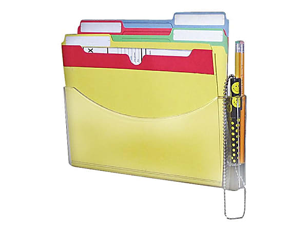 Azar Displays Single Pocket Wall File with Pen Pocket 7H x 13.5W x