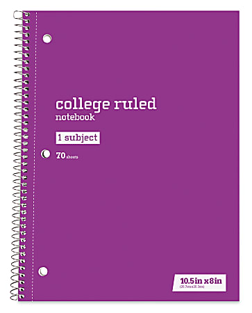 Just Basics Wirebound Notebook 8 x 10 12 College Ruled 70