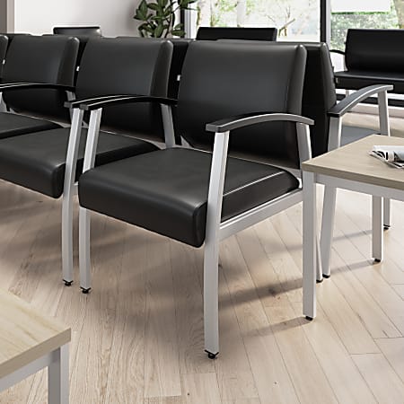Bush Business Furniture Arrive Waiting Room Guest Chair With Arms Black Standard Delivery Office Depot
